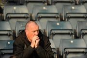 10 October 2010; Former St Vincent's player and current Dublin senior football manager Pat Gilroy watches on from the stands after the game. Dublin County Senior Football Championship Semi-Final, Kilmacud Crokes v St Vincent's, Parnell Park, Dublin. Picture credit: Dáire Brennan / SPORTSFILE