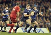 2 October 2010; Cian Healy, Leinster, supported by team-mate Sean O'Brien, in action against Alan Quinlan, Munster. Celtic League, Leinster v Munster, Aviva Stadium, Lansdowne Road, Dublin. Picture credit: Brendan Moran / SPORTSFILE