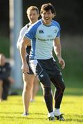 11 October 2010; Leinster's Shane Horgan jokes with his team-mates during squad training ahead of their Heineken Cup, Pool 2, Round 2, match against Saracens on Saturday. Leinster rugby squad training, UCD, Belfield, Dublin. Photo by Sportsfile