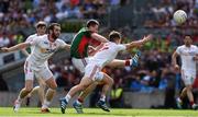 6 August 2016; Cillian O’Connor of Mayo in action against Ronan McNamee, left, and Mark Bradley of Tyrone during the GAA Football All-Ireland Senior Championship Quarter-Final match between Mayo and Tyrone at Croke Park in Dublin. Photo by Ray McManus/Sportsfile