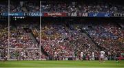 6 August 2016; Players and spectators of both sides watch as the Tyrone goalkeeper Niall Morgan kicks a free, in the 73rd minute, wide during the GAA Football All-Ireland Senior Championship Quarter-Final match between Mayo and Tyrone at Croke Park in Dublin. Photo by Ray McManus/Sportsfile