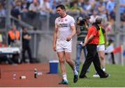 6 August 2016; Seán Cavanagh of Tyrone leaves the field after being shown a black card and then subsequent red card in the second half of the GAA Football All-Ireland Senior Championship Quarter-Final match between Mayo and Tyrone at Croke Park in Dublin. Photo by Piaras Ó Mídheach/Sportsfile