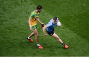 6 August 2016; John Small of Dublin in action against Odhrán Mac Niallas of Donegal during the GAA Football All-Ireland Senior Championship Quarter-Final match between Dublin and Donegal at Croke Park in Dublin. Photo by Daire Brennan/Sportsfile