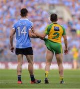 6 August 2016; Diarmuid Connolly of Dublin and Paddy McGrath of Donegal tussle during the GAA Football All-Ireland Senior Championship Quarter-Final match between Dublin and Donegal at Croke Park in Dublin. Photo by Piaras Ó Mídheach/Sportsfile