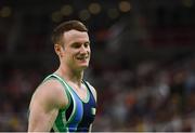 6 August 2016; Kieran Behan of Ireland after his rotation on the Pommel Horse during the Men's Artistic Gymnastics Qualification in the Rio Olympic Arena, Barra de Tijuca, during the 2016 Rio Summer Olympic Games in Rio de Janeiro, Brazil. Photo by Brendan Moran/Sportsfile