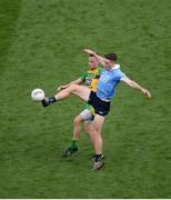 6 August 2016; Brian Fenton of Dublin in action against Martin McElhinney of Donegal during the GAA Football All-Ireland Senior Championship Quarter-Final match between Dublin and Donegal at Croke Park in Dublin. Photo by Daire Brennan/Sportsfile