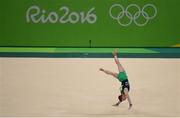 6 August 2016; Kieran Behan of Ireland during the Floor Exercise at the Men's Artistic Gymnastics Qualification in the Rio Olympic Arena, Barra de Tijuca, during the 2016 Rio Summer Olympic Games in Rio de Janeiro, Brazil. Photo by Brendan Moran/Sportsfile