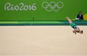6 August 2016; Kieran Behan of Ireland during the Floor Exercise at the Men's Artistic Gymnastics Qualification in the Rio Olympic Arena, Barra de Tijuca, during the 2016 Rio Summer Olympic Games in Rio de Janeiro, Brazil. Photo by Brendan Moran/Sportsfile