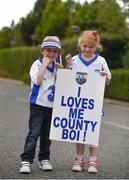 7 August 2016; Waterford supporters, Jake O'Grady, aged 6, and Lily O'Sullivan, aged 7, from Waterford city ahead of the GAA Hurling All-Ireland Senior Championship Semi-Final match between Kilkenny and Waterford at Croke Park in Dublin. Photo by Daire Brennan/Sportsfile