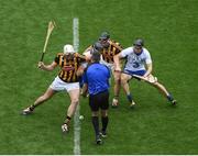 7 August 2016; Michael Fennelly, left, and Conor Fogarty of Kilkenny compete for the throw-in against Kevin Moran, and Jamie Barron of Waterford during the GAA Hurling All-Ireland Senior Championship Semi-Final match between Kilkenny and Waterford at Croke Park in Dublin. Photo by Daire Brennan/Sportsfile