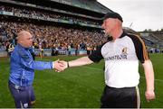 7 August 2016; Waterford manager Derek McGrath shakes hands with Kilkenny manager Brian Cody after the GAA Hurling All-Ireland Senior Championship Semi-Final match between Kilkenny and Waterford at Croke Park in Dublin. Photo by Piaras Ó Mídheach/Sportsfile