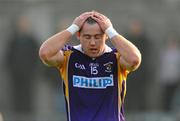10 October 2010; Pat Burke, Kilmacud Crokes, reacts to a missed chance on goal. Dublin County Senior Football Championship Semi-Final, Kilmacud Crokes v St Vincent's, Parnell Park, Dublin. Picture credit: Stephen McCarthy / SPORTSFILE