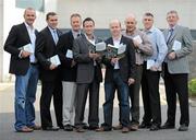 12 October 2010; &quot;Voices from Croke Park&quot;, a book containing essays charting the journey of 12 true GAA greats who pursued that elusive glory in Ireland's greatest sporting Arena, was launched today by GPA Chairman Dónal Óg Cusack. Attending the launch are, from left, Liam McHale, Mayo football, Ciaran Whelan, Dublin football, Tony Keady, Galway hurling, Bernard Flynn, Meath football, Peter Canavan, Tyrone football, Anthony Molloy, Donegal football, Gerard McGrattan, Down hurling, Eamonn O'Donoghue, Cork hurling, who are all featured in the book. The Croke Park Hotel, Jones's Road, Dublin. Picture credit: Brian Lawless / SPORTSFILE