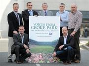 12 October 2010; &quot;Voices from Croke Park&quot;, a book containing essays charting the journey of 12 true GAA greats who pursued that elusive glory in Ireland's greatest sporting Arena, was launched today by GPA Chairman Dónal Óg Cusack. Attending the launch are, from left, Tony Keady, Galway hurling, Bernard Flynn, Meath football, Ciaran Whelan, Dublin football, Eamonn O'Donoghue, Cork hurling, Gerard McGrattan, Down hurling, Peter Canavan, Tyrone football, and Anthony Molloy, Donegal football, who are all featured in the book. The Croke Park Hotel, Jones's Road, Dublin. Picture credit: Brian Lawless / SPORTSFILE