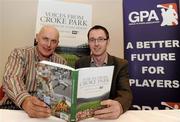 12 October 2010; &quot;Voices from Croke Park&quot;, a book containing essays charting the journey of 12 true GAA greats who pursued that elusive glory in Ireland's greatest sporting Arena, was launched today by GPA Chairman Dónal Óg Cusack. Attending the launch is Anthony Molloy, Donegal football, left, with Karl O'Kane, Irish Daily Star, who interviewed Anthony for the book. The Croke Park Hotel, Jones's Road, Dublin. Picture credit: Brian Lawless / SPORTSFILE
