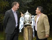 13 October 2010; Shamrock Rovers manager Michael O'Neill, left, and St. Patrick’s Athletic assistant manager John Gill at a photocall ahead of their FAI Ford Cup Semi-Final which takes place this weekend. Ford FAI Cup Semi-Finals Media Day, Merrion Square, Dublin. Picture credit: Stephen McCarthy / SPORTSFILE