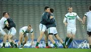 14 October 2010; Ireland's Martin Clarke and Stephen Cluxton in action during squad training ahead of their first International Rules match against Australia on October 23rd. Ireland International Rules squad training, Croke Park, Dublin. Picture credit: Brendan Moran / SPORTSFILE
