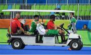 7 August 2016; Conor Harte of Ireland is stetchered off in the first quarter during their Pool B match against the Netherlands at the Olympic Hockey Centre, Deodoro, during the 2016 Rio Summer Olympic Games in Rio de Janeiro, Brazil. Picture by Brendan Moran/Sportsfile