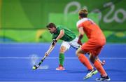 7 August 2016; Ronan Gormley of Ireland in action during their Pool B match against the Netherlands at the Olympic Hockey Centre, Deodoro, during the 2016 Rio Summer Olympic Games in Rio de Janeiro, Brazil. Picture by Brendan Moran/Sportsfile