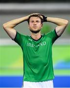 7 August 2016; Ireland's Kyle Good dejected after their Pool B match at the Olympic Hockey Centre, Deodoro, during the 2016 Rio Summer Olympic Games in Rio de Janeiro, Brazil. Picture by Brendan Moran/Sportsfile