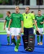 7 August 2016; Ireland's Conor Harte, left, and brother David Harte leave the pitch after their Pool B match at the Olympic Hockey Centre, Deodoro, during the 2016 Rio Summer Olympic Games in Rio de Janeiro, Brazil. Picture by Brendan Moran/Sportsfile