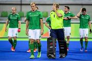 7 August 2016; Ireland players including Conor Harte, second from left, and brother David Harte leave the pitch after their Pool B match at the Olympic Hockey Centre, Deodoro, during the 2016 Rio Summer Olympic Games in Rio de Janeiro, Brazil. Picture by Brendan Moran/Sportsfile