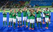 7 August 2016; Ireland players following their defeat to Netherlands in their Pool B match at the Olympic Hockey Centre, Deodoro, during the 2016 Rio Summer Olympic Games in Rio de Janeiro, Brazil. Picture by Brendan Moran/Sportsfile