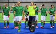 7 August 2016; Ireland players including Conor Harte, second from left, and brother David Harte leave the pitch after their Pool B match against the Netherlands at the Olympic Hockey Centre, Deodoro, during the 2016 Rio Summer Olympic Games in Rio de Janeiro, Brazil. Photo by Brendan Moran/Sportsfile