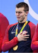 7 August 2016; Team USA's Ryan Held after his team won the Men's 4 x 100m Freestyle Relay at the Olympic Aquatic Stadium during the 2016 Rio Summer Olympic Games in Rio de Janeiro, Brazil. Photo by Stephen McCarthy/Sportsfile