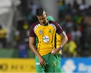 7 August 2016;  Rayad Emrit of Guyana Amazon Warriors shine the ball during Match 34 of the Hero Caribbean Premier League (CPL) – Final at Warner Park in Basseterre, St Kitts. Photo by Randy Brooks/Sportsfile