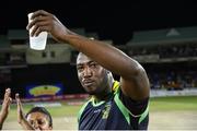 7 August 2016;  Andre Russell of Jamaica Tallawahs celebrate winning Match 34 of the Hero Caribbean Premier League (CPL) – Final at Warner Park in Basseterre, St Kitts. Photo by Randy Brooks/Sportsfile