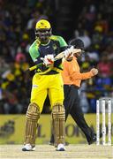 7 August 2016;  Chris Gayle of Jamaica Tallawahs celebrates his half century during Match 34 of the Hero Caribbean Premier League (CPL) – Final at Warner Park in Basseterre, St Kitts. Photo by Randy Brooks/Sportsfile