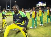 7 August 2016;  Kesrick Williams of Jamaica Tallawahs celebrate winning Match 34 of the Hero Caribbean Premier League (CPL) – Final at Warner Park in Basseterre, St Kitts. Photo by Randy Brooks/Sportsfile