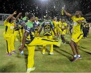 7 August 2016; Richard Richardson, right, manager of Jamaica Tallawahs celebrates winnig Match 34 of the Hero Caribbean Premier League (CPL) – Final at Warner Park in Basseterre, St Kitts. Photo by Randy Brooks/Sportsfile