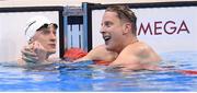 7 August 2016; Shane Ryan of Ireland, left, and Jan-Philip Glania of Germany following their heat of the men's 100m backstroke at the Olympic Aquatic Stadium during the 2016 Rio Summer Olympic Games in Rio de Janeiro, Brazil. Photo by Stephen McCarthy/Sportsfile