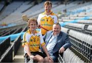8 August 2016; Derek Flynn, right, Group Executive Chef McGettigan's, with Middle East GAA players Lorcan Heavey, left, and Jody Harkin at the Sperrin Metal Middle East League 2016/2017 launch in Croke Park, Dublin.  Photo by Cody Glenn/Sportsfile