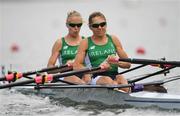 8 August 2016; Claire Lamb and Sinead Lynch of Ireland in action during the Women's Lightweight Double Sculls heats in Lagoa Stadium, Copacabana, during the 2016 Rio Summer Olympic Games in Rio de Janeiro, Brazil. Photo by Brendan Moran/Sportsfile