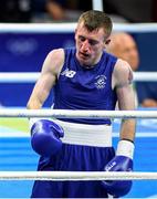 8 August 2016; Paddy Barnes of Ireland following the second round during his Light-Flyweight preliminary round of 32 bout against Samuel Carmona Heredia of Spain in the Riocentro Pavillion 6 Arena during the 2016 Rio Summer Olympic Games in Rio de Janeiro, Brazil. Photo by Stephen McCarthy/Sportsfile