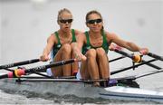 8 August 2016; Claire Lamb, left, and Sinead Lynch of Ireland in action during the Women's Lightweight Double Sculls heats in Lagoa Stadium, Copacabana, during the 2016 Rio Summer Olympic Games in Rio de Janeiro, Brazil. Photo by Brendan Moran/Sportsfile