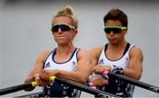 8 August 2016; Katherine Copeland, left, and Charlotte Taylor of Great Britain in action during the Women's Lightweight Double Sculls heats in Lagoa Stadium, Copacabana, during the 2016 Rio Summer Olympic Games in Rio de Janeiro, Brazil. Photo by Brendan Moran/Sportsfile