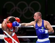 8 August 2016; Juan Nogueeira of Brazil, right, and Evgeny Tishchenko of Russia during their Heavyweight preliminary round of 32 bout in the Riocentro Pavillion 6 Arena during the 2016 Rio Summer Olympic Games in Rio de Janeiro, Brazil. Photo by Stephen McCarthy/Sportsfile