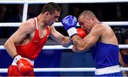 8 August 2016; Juan Nogueeira of Brazil, right, and Evgeny Tishchenko of Russia during their Heavyweight preliminary round of 32 bout in the Riocentro Pavillion 6 Arena during the 2016 Rio Summer Olympic Games in Rio de Janeiro, Brazil. Photo by Stephen McCarthy/Sportsfile