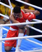 8 August 2016; Paul Omba Biongolo of France during his defeat to Abdulkadir Abdullayev of Azerbaijan during their Heavyweight preliminary round of 32 bout in the Riocentro Pavillion 6 Arena during the 2016 Rio Summer Olympic Games in Rio de Janeiro, Brazil. Photo by Stephen McCarthy/Sportsfile