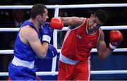 8 August 2016; Paul Omba Biongolo of France, right, and Abdulkadir Abdullayev of Azerbaijan during their Heavyweight preliminary round of 32 bout in the Riocentro Pavillion 6 Arena during the 2016 Rio Summer Olympic Games in Rio de Janeiro, Brazil. Photo by Stephen McCarthy/Sportsfile