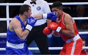 8 August 2016; Abdulkadir Abdullayev of Azerbaijan, left, and Paul Omba Biongolo of France during their Heavyweight preliminary round of 32 bout in the Riocentro Pavillion 6 Arena during the 2016 Rio Summer Olympic Games in Rio de Janeiro, Brazil. Photo by Stephen McCarthy/Sportsfile