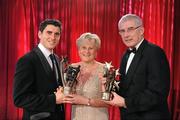 15 October 2010; Bernard Brogan, Dublin, with his GAA Football All-Star Player of the Year awards, and his parents Maria and Bernard Snr during the 2010 GAA All-Stars Awards, sponsored by Vodafone. Citywest Hotel & Conference Centre, Saggart, Co. Dublin. Picture credit: Brendan Moran / SPORTSFILE