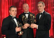 15 October 2010; Waterford hurlers, from left, Noel Connors, John Mullane and Michael Walsh with their GAA Hurling All-Star awards during the 2010 GAA All-Stars Awards, sponsored by Vodafone. Citywest Hotel & Conference Centre, Saggart, Co. Dublin. Picture credit: Ray McManus / SPORTSFILE