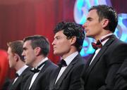 15 October 2010; Footballers, from left, Colm Cooper, Kerry, John Doyle, Kildare, Martin Clarke, Down, and Danny Hughes, Down, during the 2010 GAA All-Stars Awards, sponsored by Vodafone. Citywest Hotel & Conference Centre, Saggart, Co. Dublin. Picture credit: Brendan Moran / SPORTSFILE