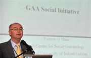 16 October 2010; Sean Kilbride, GAA Social Initiative project manager, speaking during the GAA Social Initiative Seminar, Croke Park, Dublin. Picture credit: Barry Cregg / SPORTSFILE