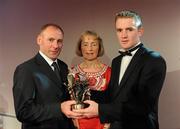 15 October 2010; Noel McGrath, Tipperary, and parents Pat and Mary, with his GAA Hurling All-Star award during the 2010 GAA All-Stars Awards, sponsored by Vodafone. Citywest Hotel & Conference Centre, Saggart, Co. Dublin. Picture credit: Ray McManus / SPORTSFILE